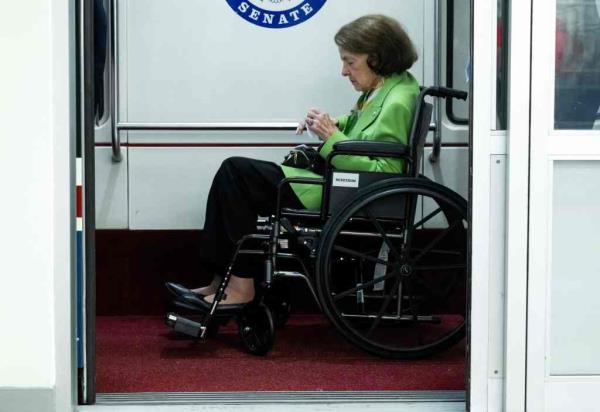 Dianne Feinstein in a wheelchair