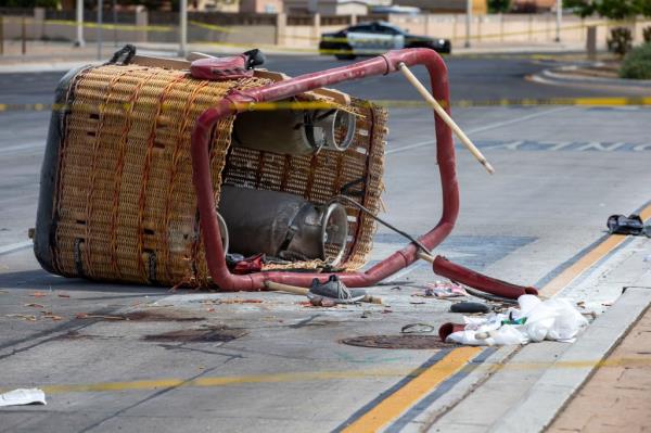 Crashed balloon on road