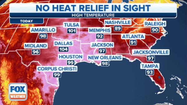 The forecast high and 