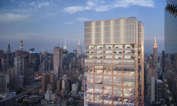 Exterior of 70 Hudson Yards. 