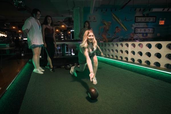 First timer Olivia Miller thinks feather bowling is poised to become a hit.