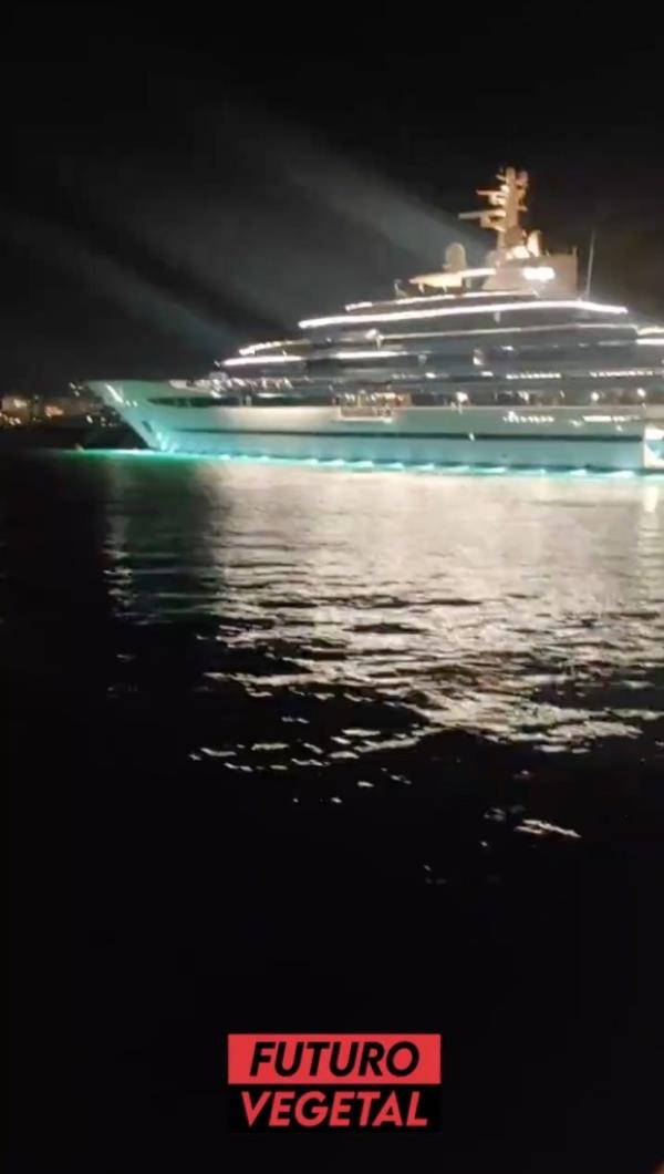 The $300 million superyacht has its own swimming pool, aquarium, cinema and spa. 