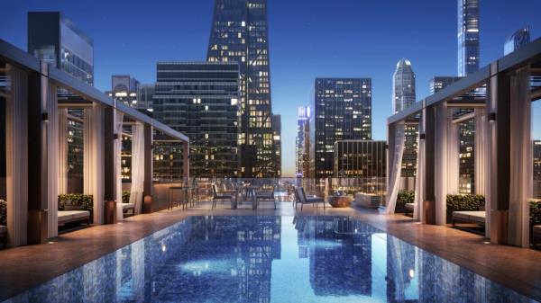 The development's splashy pool.