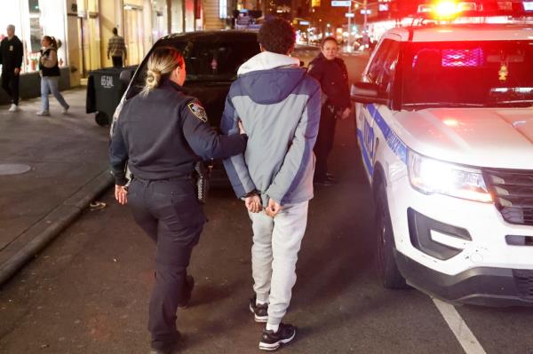 NYPD at the scene of a male stabbed between 25th and 26th Street on Park Avenue and is likely. NYPD on 28 Street at juveniles in custody, possibly related to the stabbing.(nypostinhouse) (Kevin C. Downs for The New York Post)