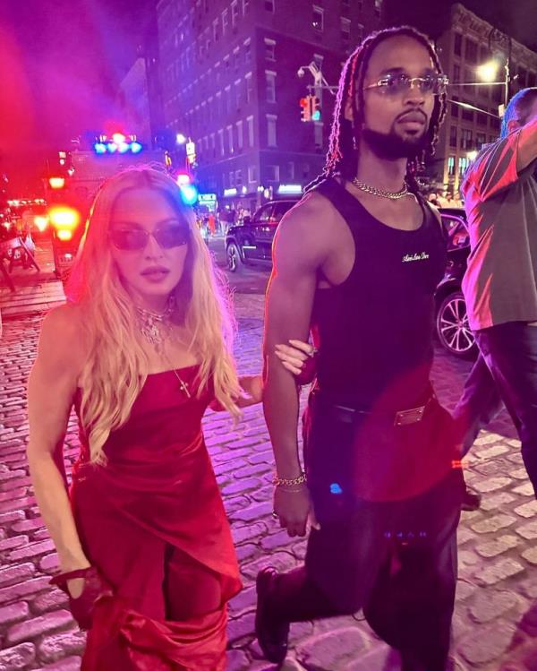 Mado<em></em>nna and Akeem Morris on Fourth of July in New York City.