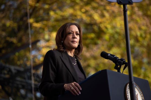 Kamala Harris at mic