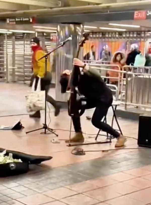 Iain Forrest is a MD-PhD Student in genetics/precision medicine student and was busking in the subway playing cello at 34th street when a stranger attacked him with his own water bottle</p>

<p>　　