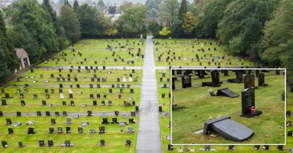 Mourners were shocked to discover 87 headsto<em></em>nes had been flattened at Haxby and Wigginton Cemetery (Picture: SWNS) 