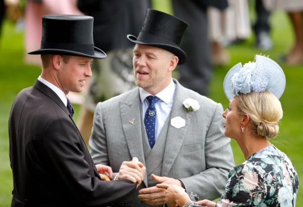 Prince William, Duke of Cambridge, Mike Tindall and Zara Tindall attending the first day of Royal Ascot 2019
