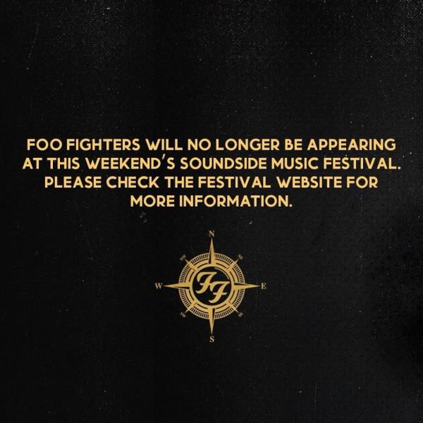 The Foo Fighters canceled their show at the Sound Side Music Festival. They were supposed to perform on Sept. 29, 2024. 