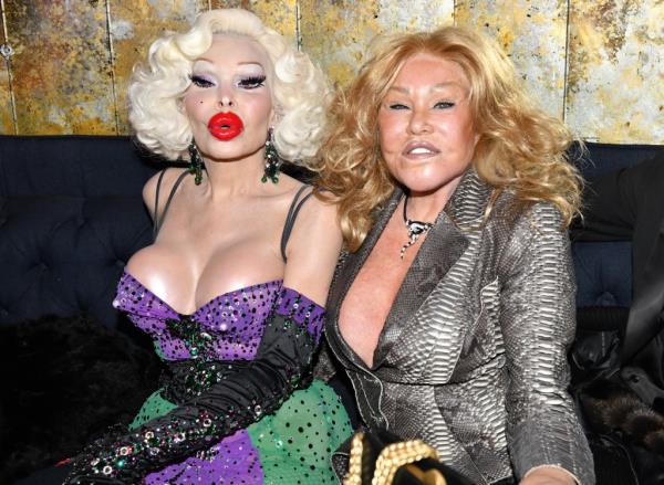 Amanda Lepore and Jocelyn Wildenstein at a Halloween party in 2021