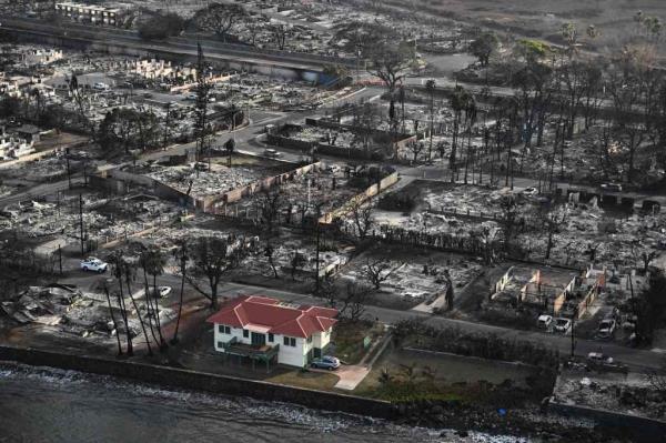 Aerial images of the surviving home have gone viral