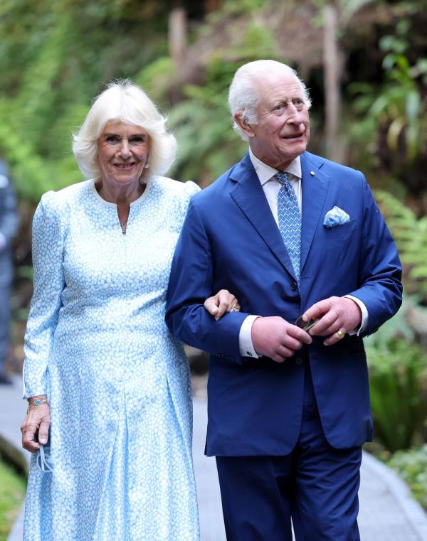 Queen Camilla and King Charles III visit the Australian Natio<em></em>nal Botanic Gardens on October 21, 2024 in Canberra, Australia. 
