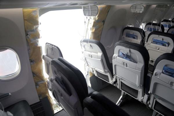 Jan. 5 Alaska Airlines plane with missing door plug.