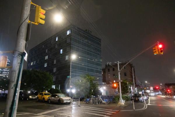 An image of the former Wyndham Garden Hotel at 44-29 9th St., currently operating as a shelter for migrants.