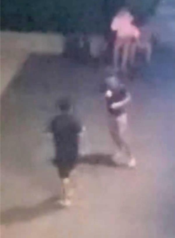 A screenshot from video showing two teens a<em></em>bout to fight.