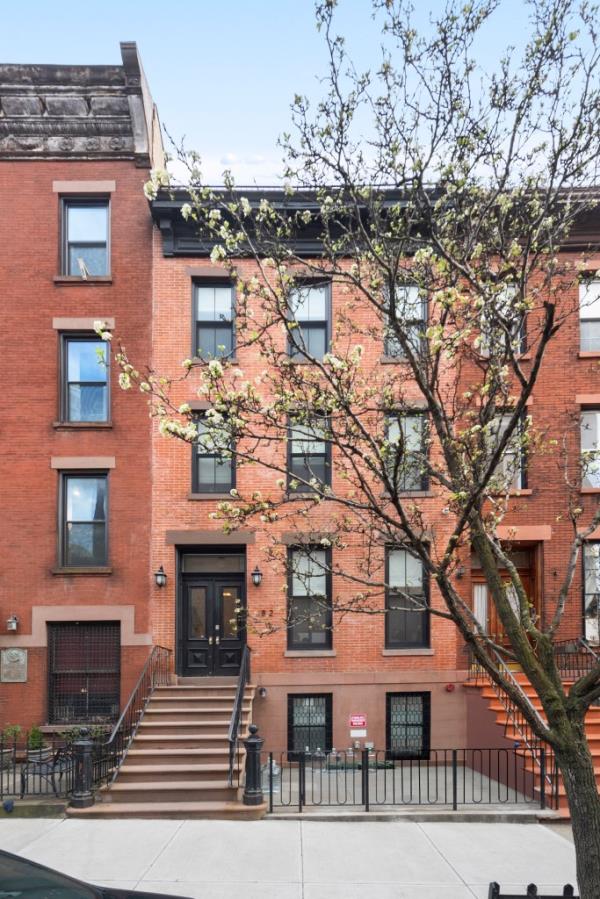 Exterior of the Cobble Hill townhouse. 