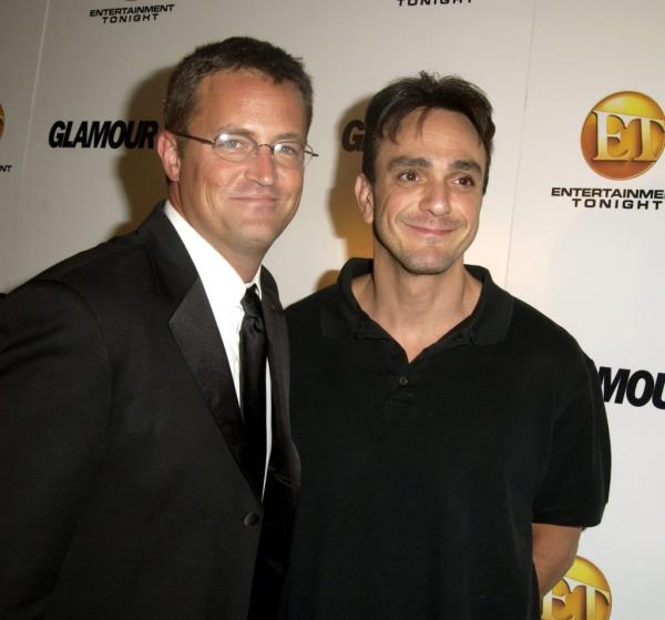 Matthew Perry and Hank Azaria during ET/GLAMOUR Emmy Party.