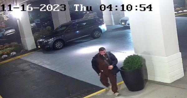 Surveillance footage shows Spears and Petrosillo arrive in separate vehicles at a hotel near Teterboro Airport in the hours leading up to the bust. The feds say this is a still of Petrosillo from that footage.
