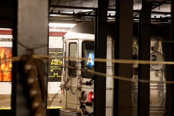 NYPD at the scene of a stabbing, possibly the co<em></em>nductor unco<em></em>nfirmed who was stabbed at subway stop at Rockaway Ave and Fulton Street.(nypostinhouse) (Kevin C. Downs for The New York Post) .