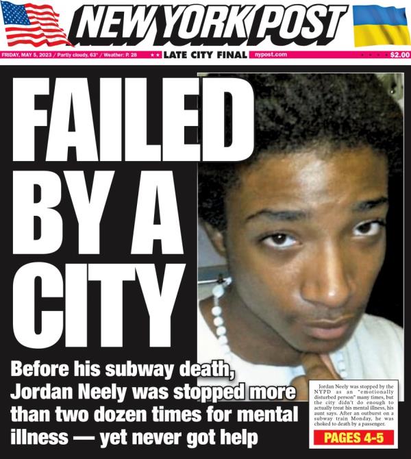 post front page: FAILED BY A CITY