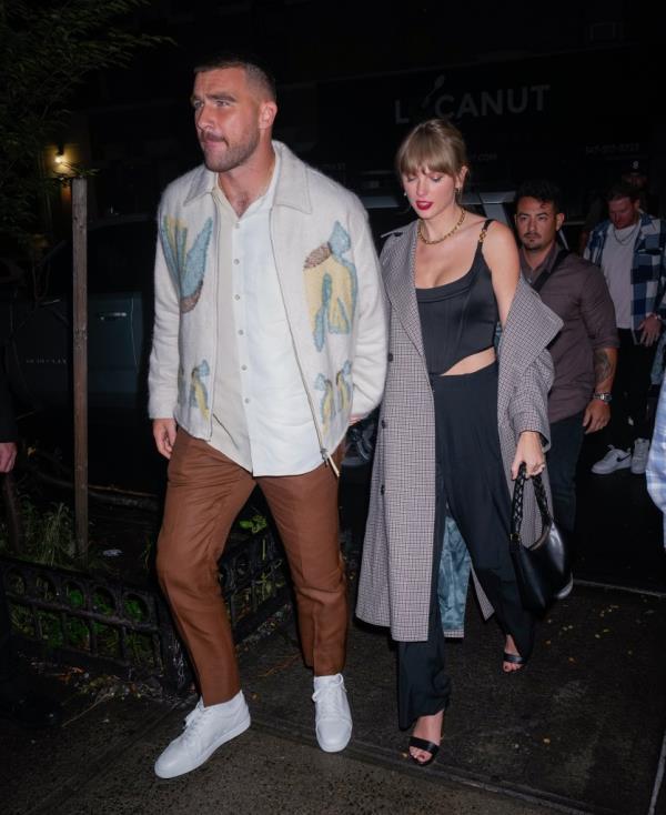 Travis Kelce and Taylor Swift in New York City in 2023.