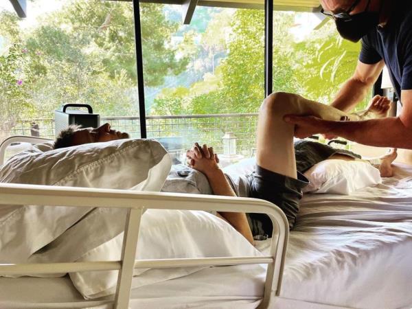 The actor was airlifted to a nearby hospital after losing a “serious” amount of blood and was listed in “critical but stable” condition.