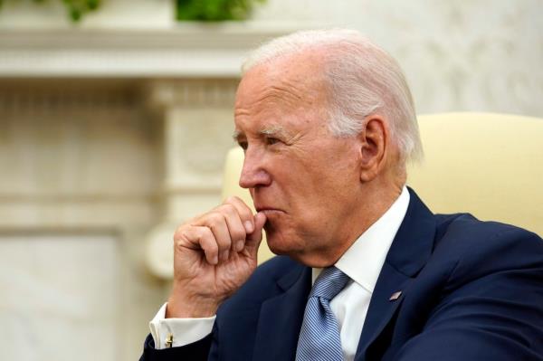 President Joe Biden listens as he meets with Costa Rica President Rodrigo Chaves in the Oval Office of the White House in Washington, Tuesday, Aug. 29, 2023.