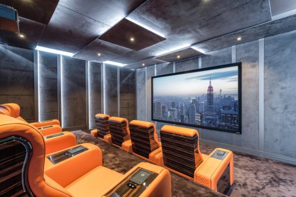 The soundproof theater.