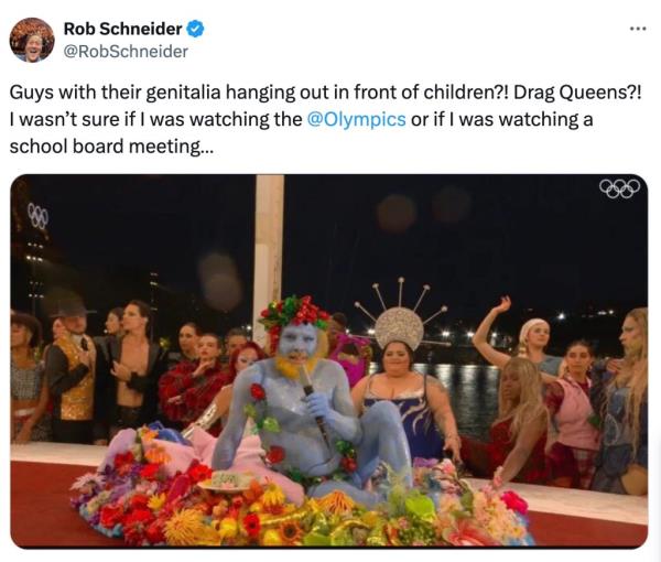Rob Schneider performing at a comedy show in Aug. 2020