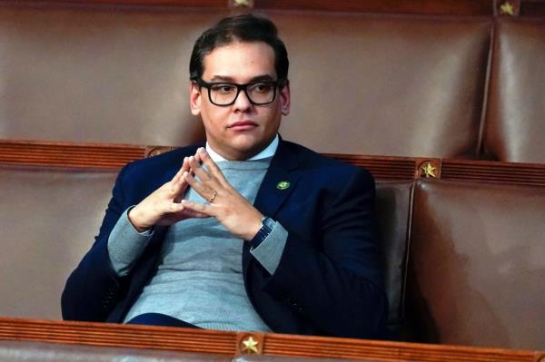 Rep. George Santos, R-N.Y., sitting in the House chamber in Washington, awaiting the start of a session on Jan. 6, 2023