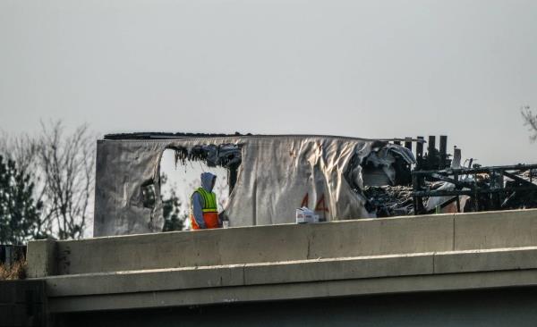 The overpass wher<em></em>e the accident happened remains closed Sunday as its integrity is inspected after the fire damage