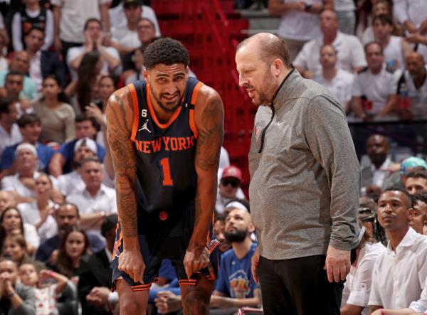 Obi Toppin and Tom Thibodeau