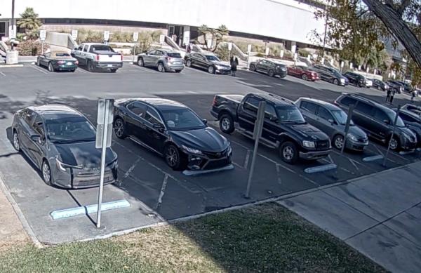 This image from campus surveillance video Polito (top center) getting out of his car before a deadly shooting on Dec. 6, 2023.</p>

<p>　　