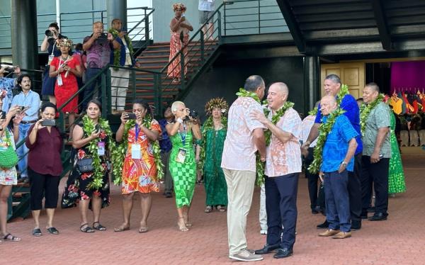 Performers at the opening ceremony of the 52nd Pacific Islands Leaders Meeting in Rarotonga. 6 November 2023.