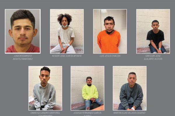 mugshots of seven people 
