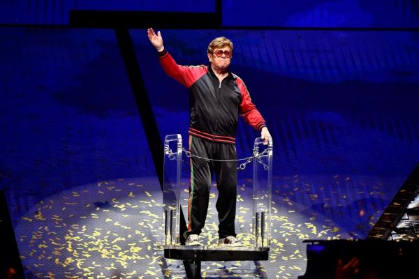 Elton John is pictured during his farewell tour. 