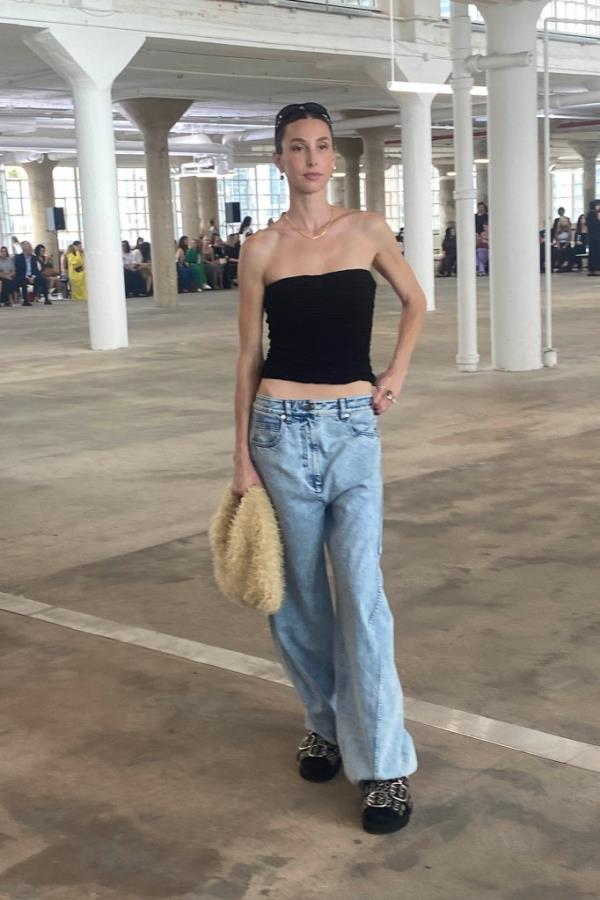 Whitney Port wearing Tibi at the Tibi show.