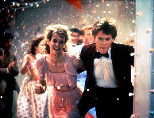 Lori Singer with Kevin Bacon. 