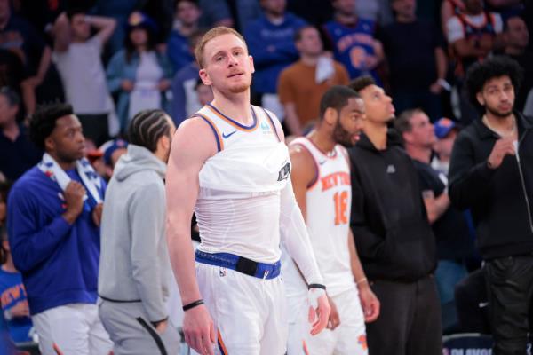 Knicks guard Do<em></em>nte DiVincenzo reacts to the Game 7 loss. 