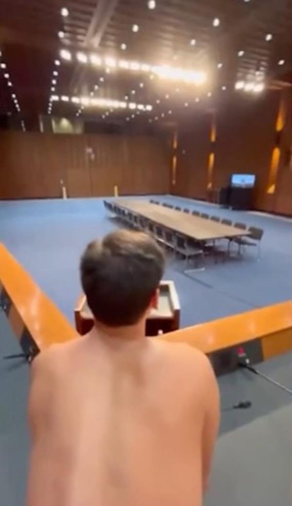 A screen shot of Aidan Maese-Czeropski from the lewd video.