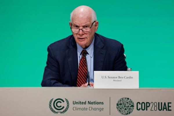 Cardin is pictured speaking during  a press co<em></em>nference at the United Nations Climate Change Co<em></em>nference on Dec. 10.