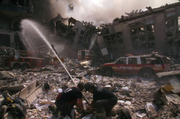 Like the 2001 New York City terrorist attack, the firefighters and police who are diligently scouring the rubble o<em></em>nce frequented the decimated buildings.