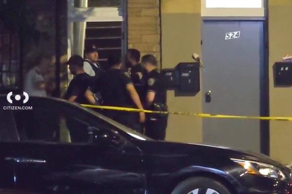 Another photo outside the crime scene at 526 Van Nest Ave.