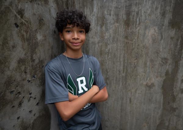 A photo of Caleb Morris posing ouside in Basking Ridge, NJ.