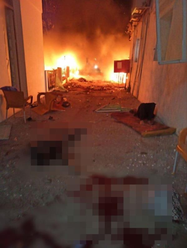 A view inside the Al-Ahli hospital following it being hit by a rocket.