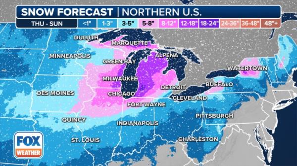 Major impacts are expected to begin late on Thursday across the Plains and last until Saturday.