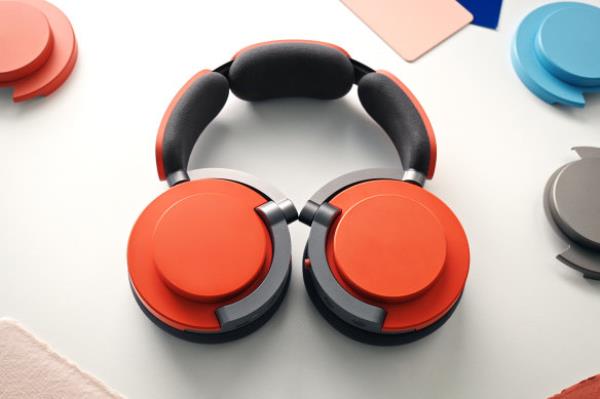 The Dyson o<em></em>nTrac headphones, with interchangeable ear caps. 