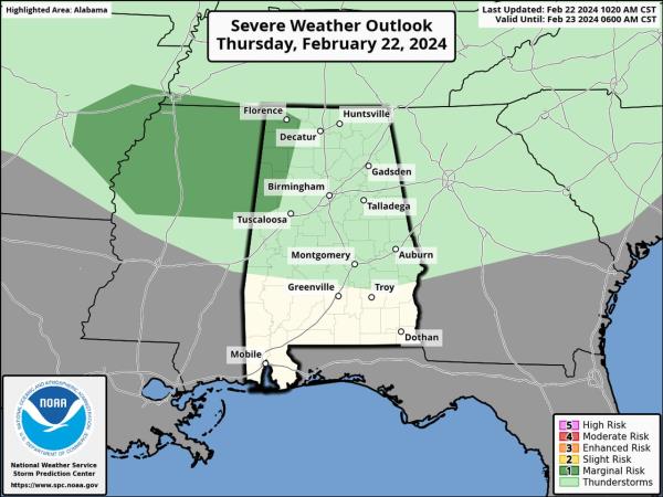 Thursday severe update