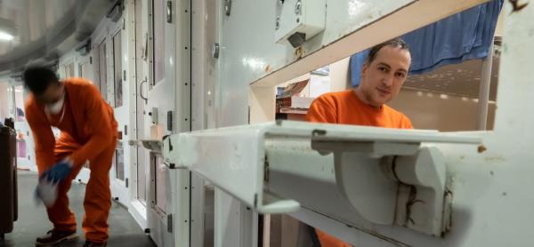 Momeni in his cell. 